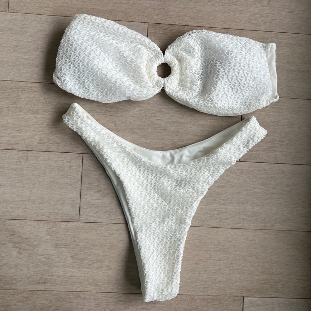 NEW White Textured Bikini Set